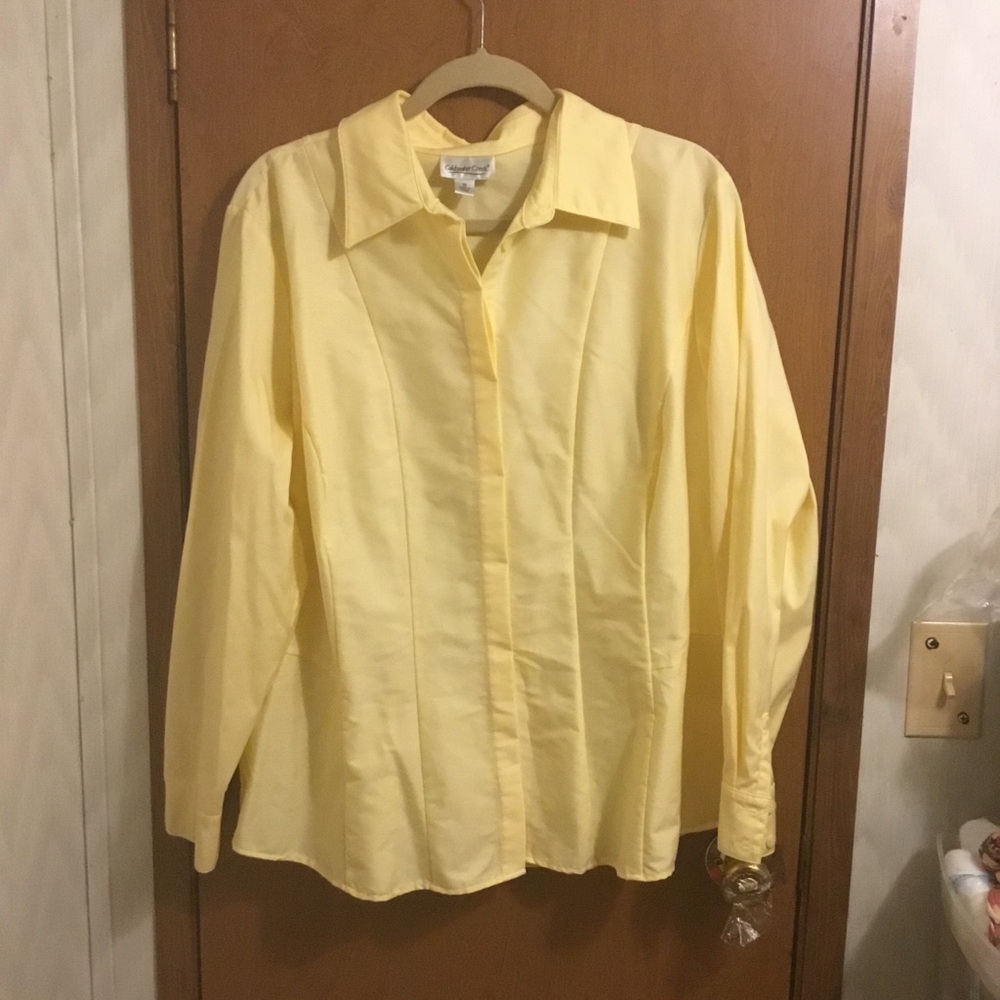Coldwater Creek Light Yellow Dress Shirt 1X